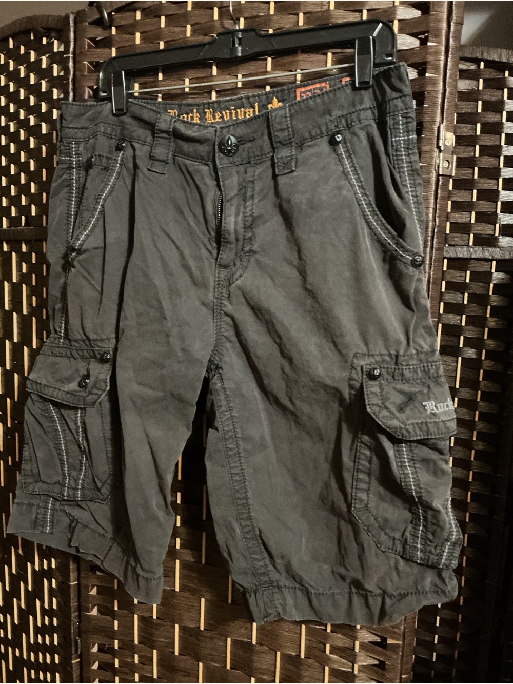 Rock Revival Men's Black Cargo Shorts - Picture 2 of 2